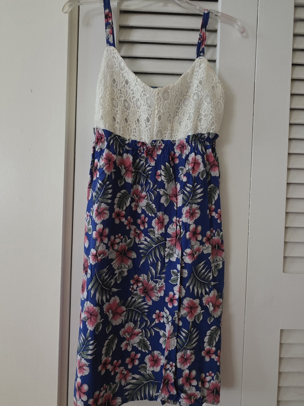 Women’s Blue Floral Lace Bodice Sundress